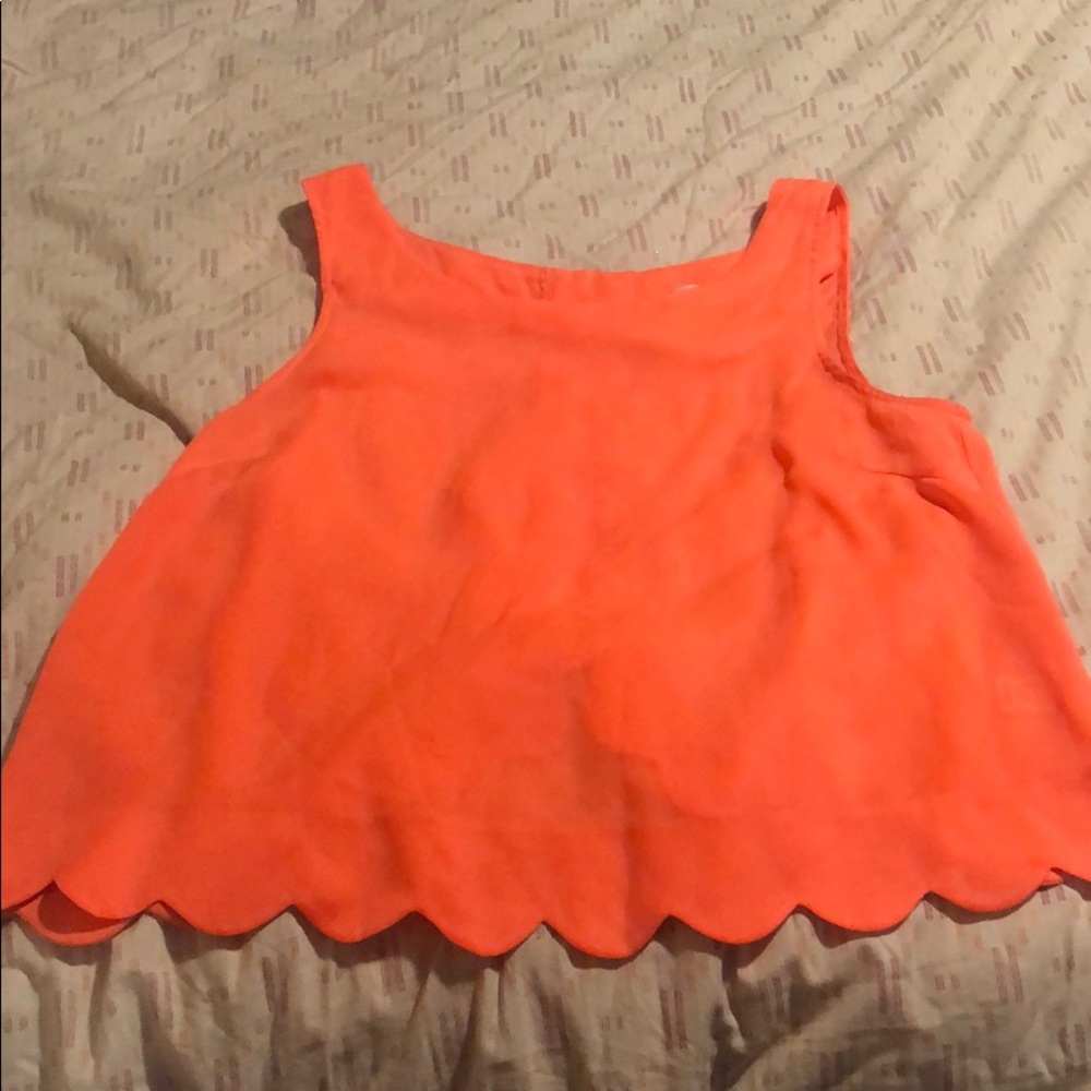 Coral button back tank